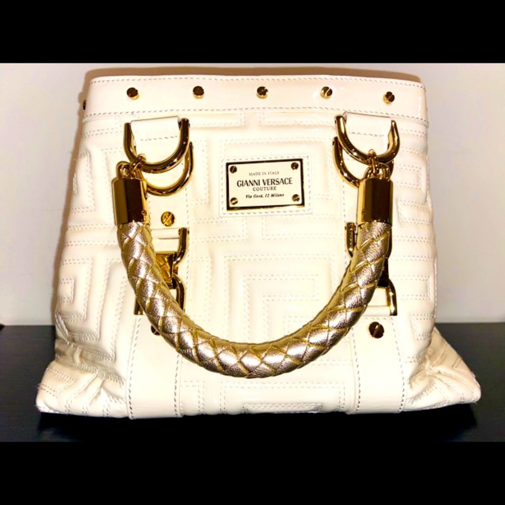White quilted patent VERSACE handbag